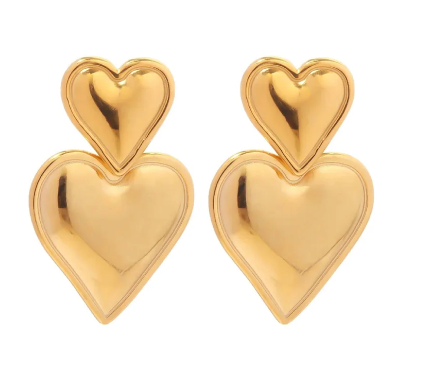 Heart Double Drop Earring