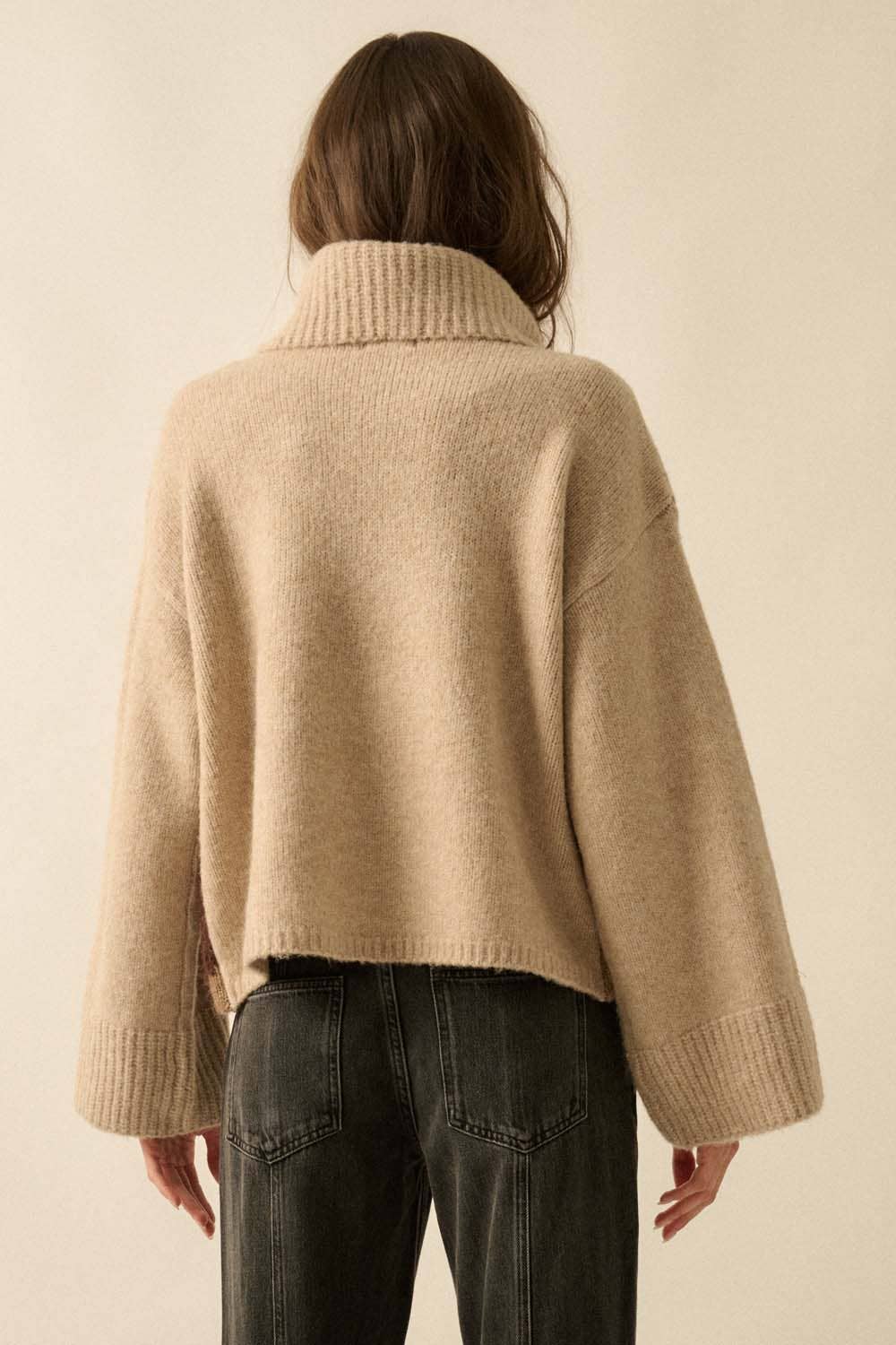 Mountain scape turtleneck sweater