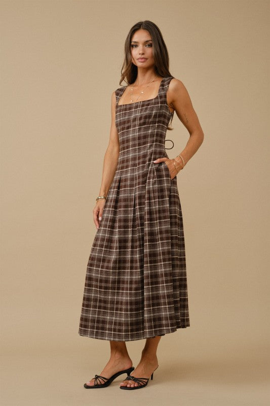 Briarwood plaid midi dress