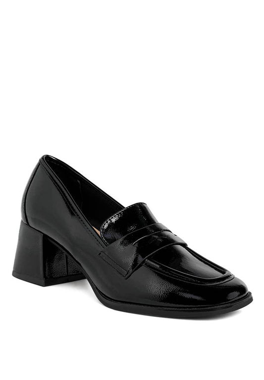 Umdoni Penny Strap Block Heel Loafers: