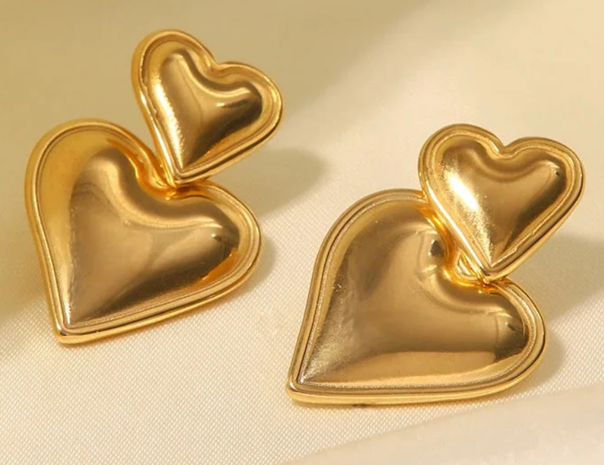 Heart Double Drop Earring