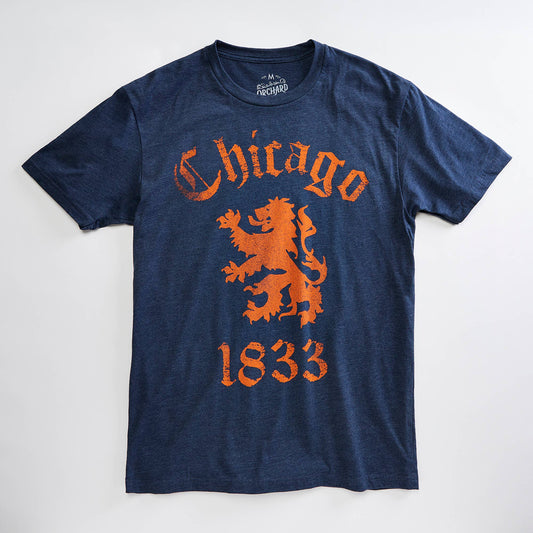 Chicago Lion vintage Heather Navy Unisex T Shirt