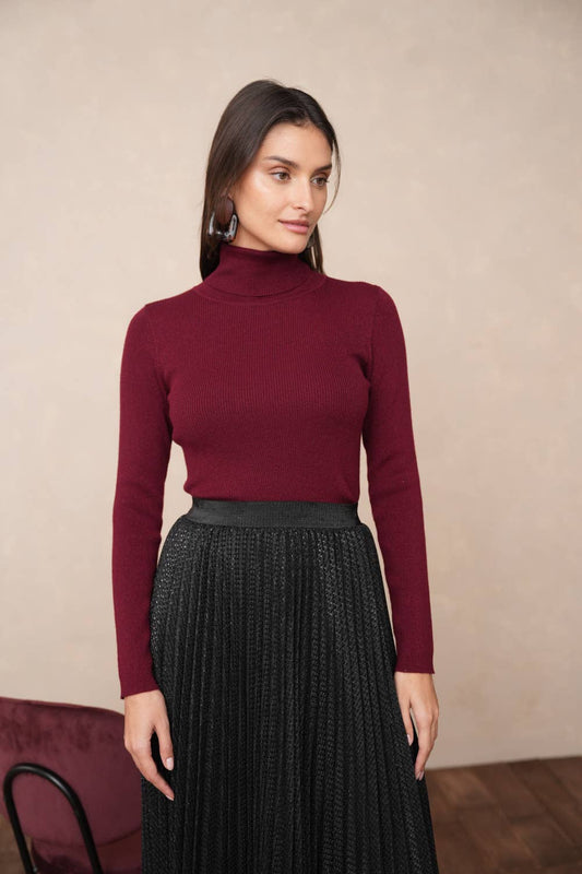 Bordeaux knit turtleneck