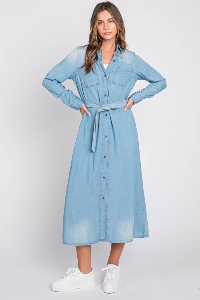 Nicola dress in light denim