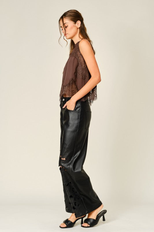 The Fleur Vegan leather pant