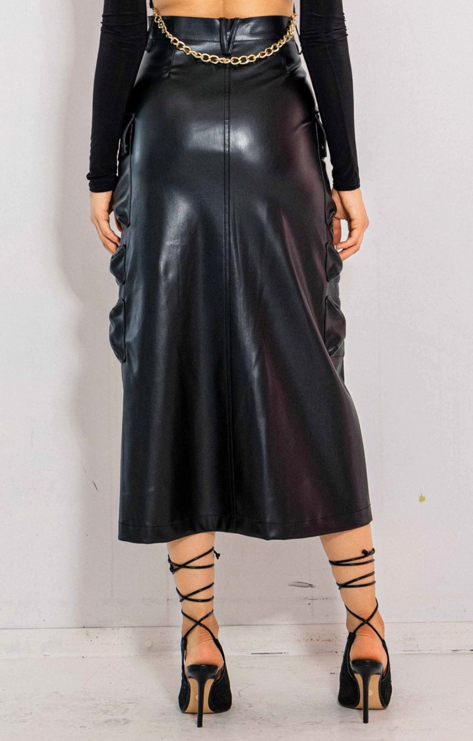 Dewan vegan leather skirt