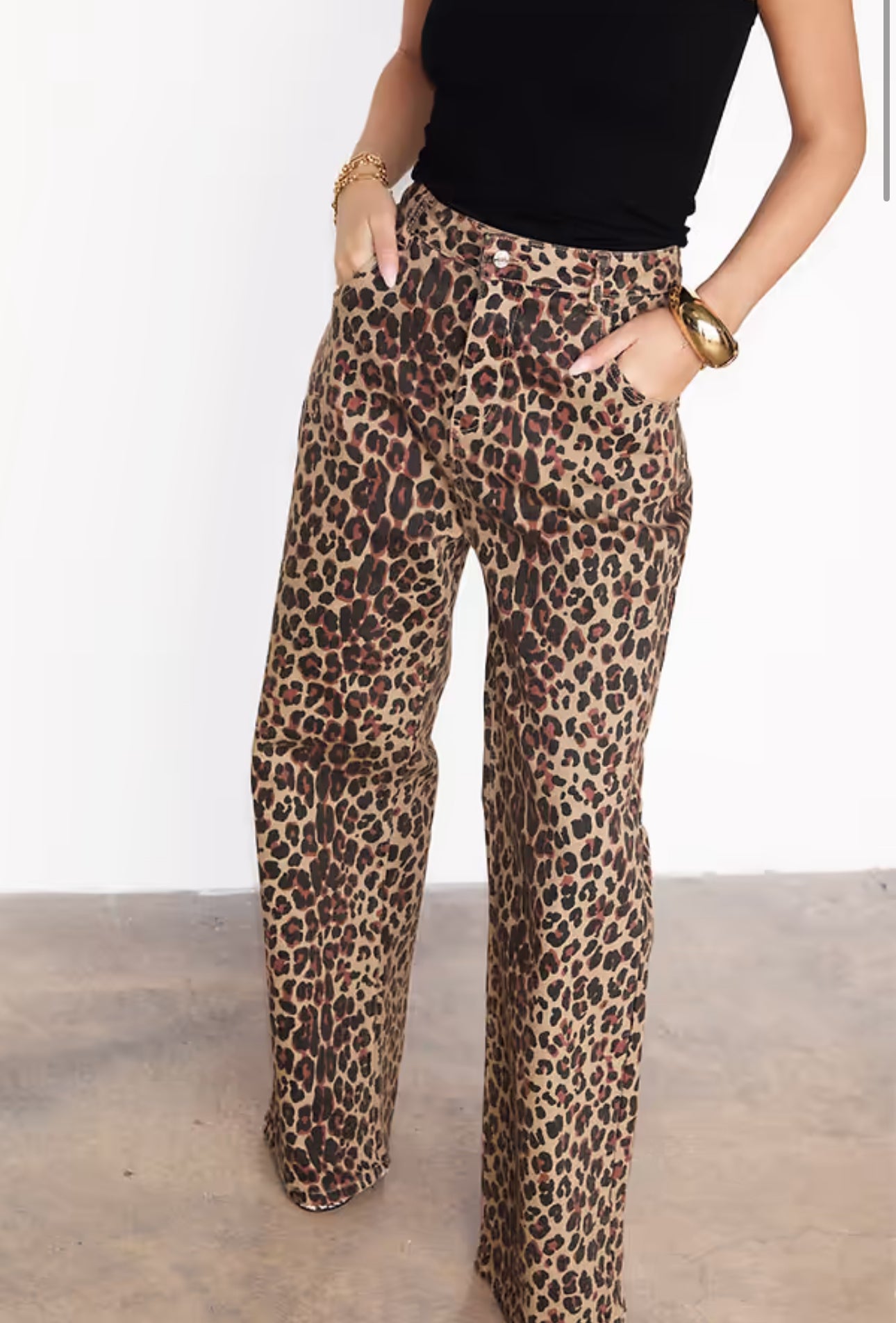 Leopard scallop detail jeans by NFD