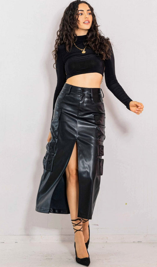 Dewan vegan leather skirt