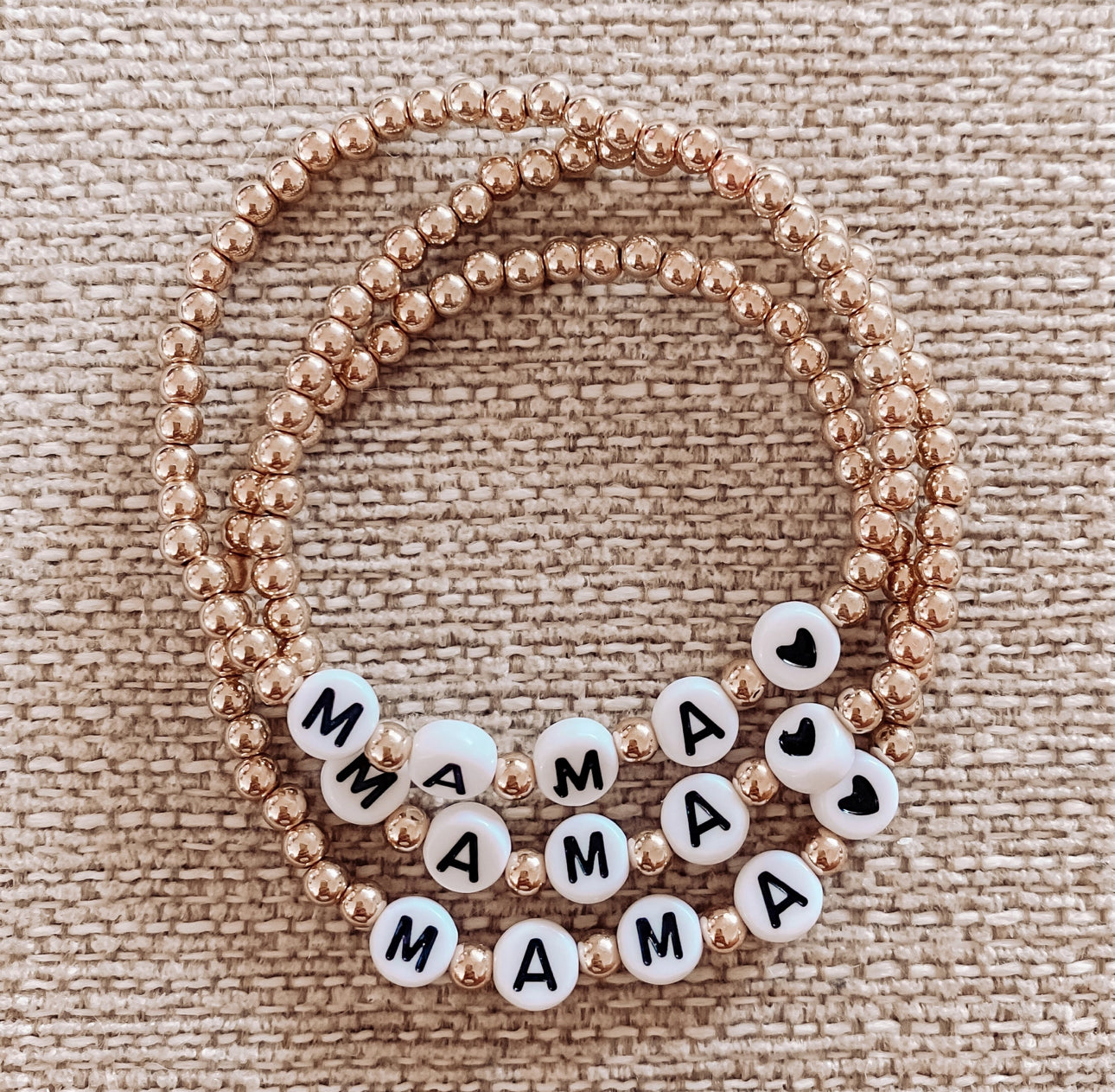 Label beaded bracelets