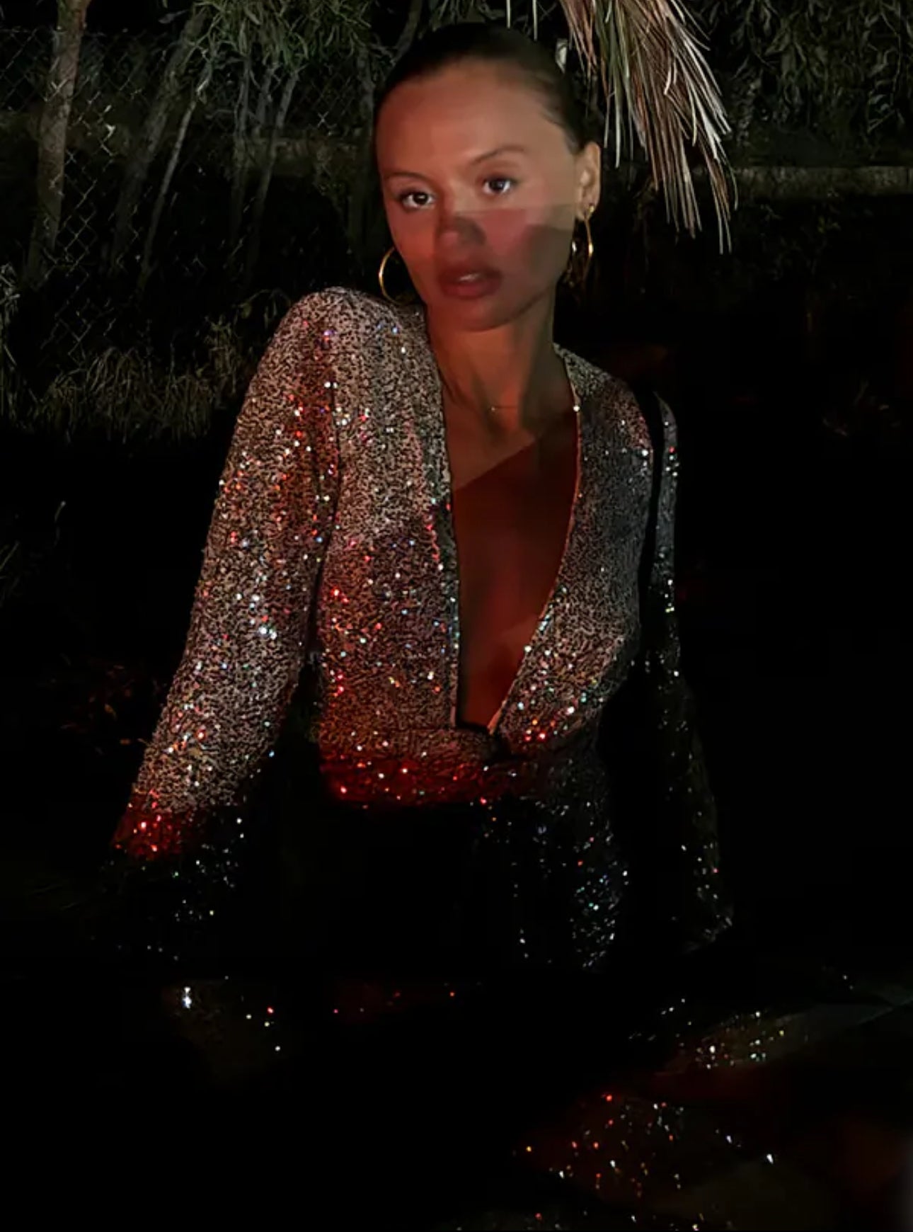 Silver sequins mini Vienna wrap dress by NFD