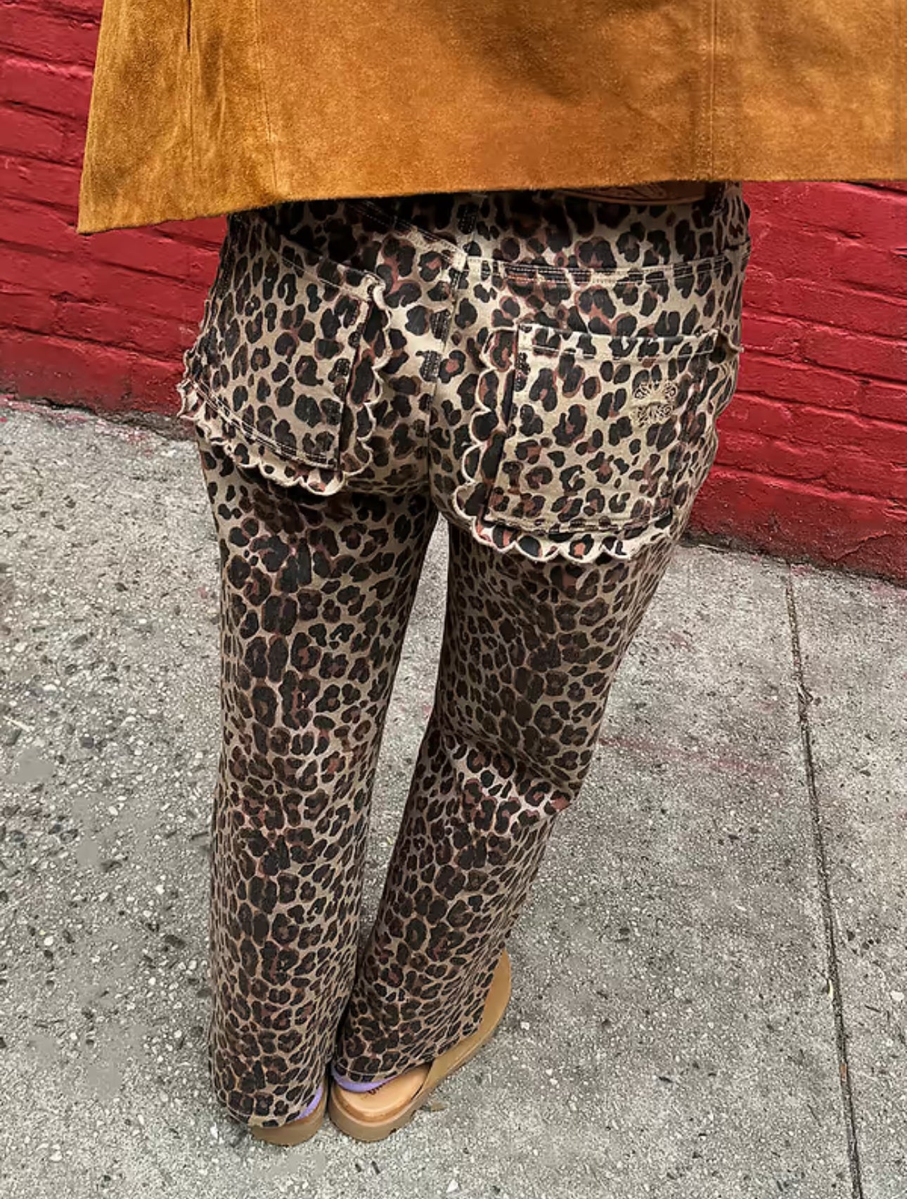 Leopard scallop detail jeans by NFD