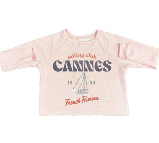 Cannes vintage crop sweatshirt