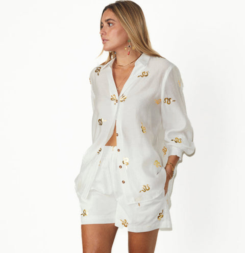 Gold snake Miley shirt by Never fully Dressed