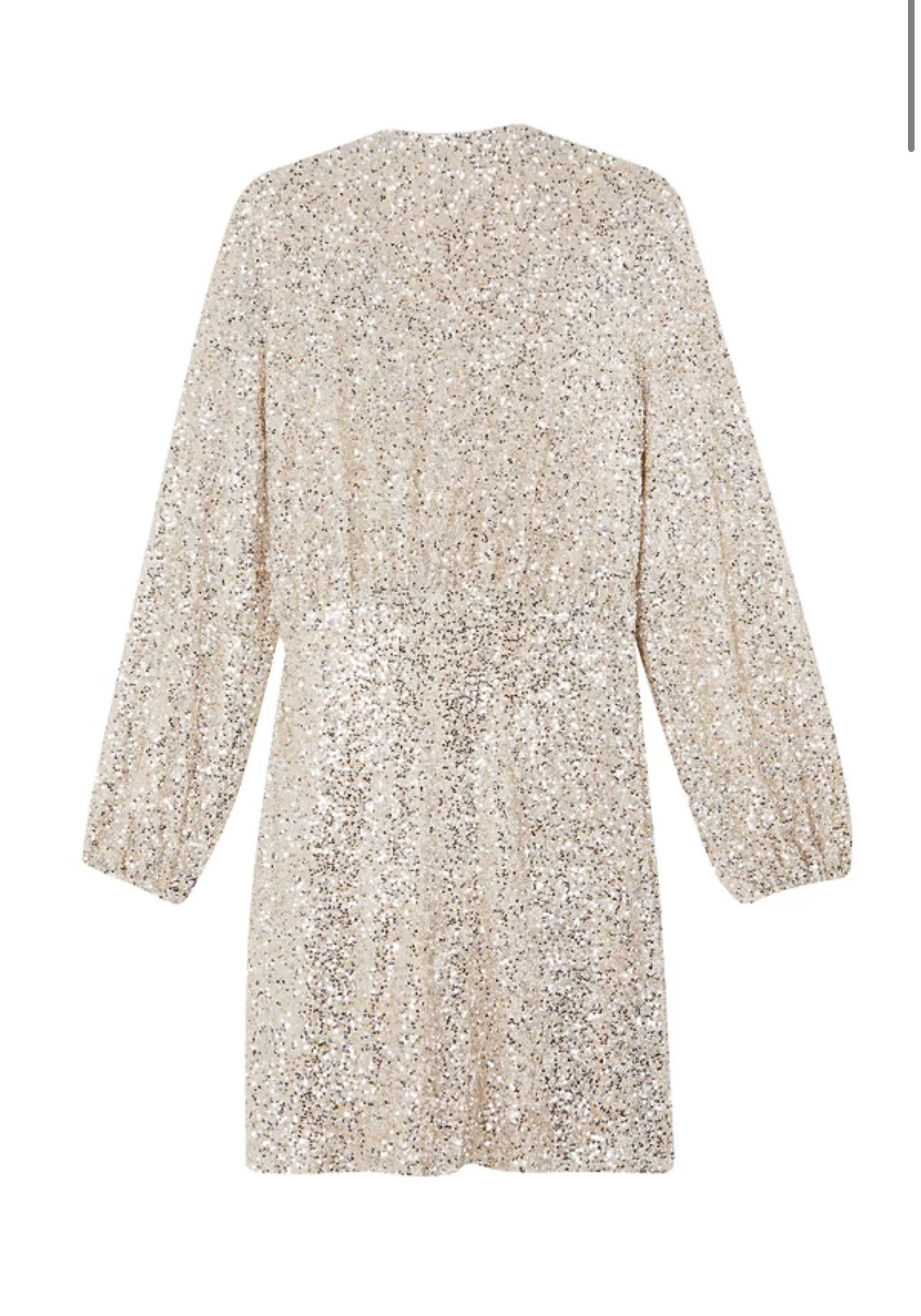 Silver sequins mini Vienna wrap dress by NFD