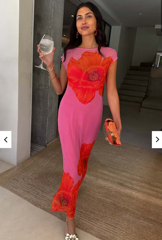 Pink poppy dress by NFD