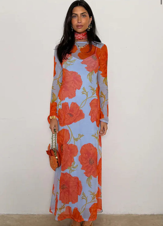 Blue Poppy Aria dress by Never fully Dressed