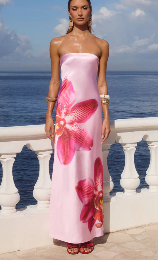 Celeste maxi dress in pink orchid