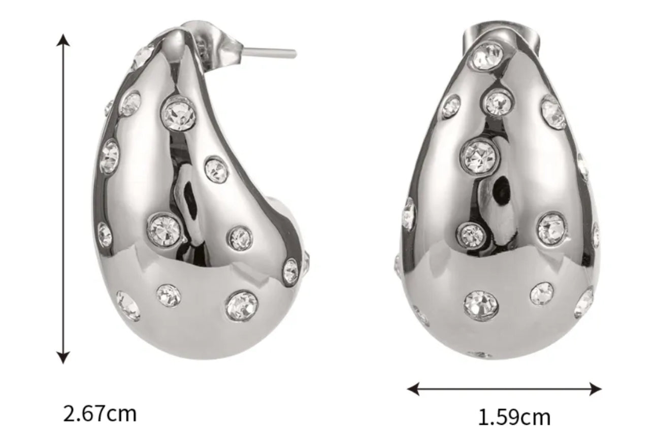 Puffed teardrop earrings (more options)
