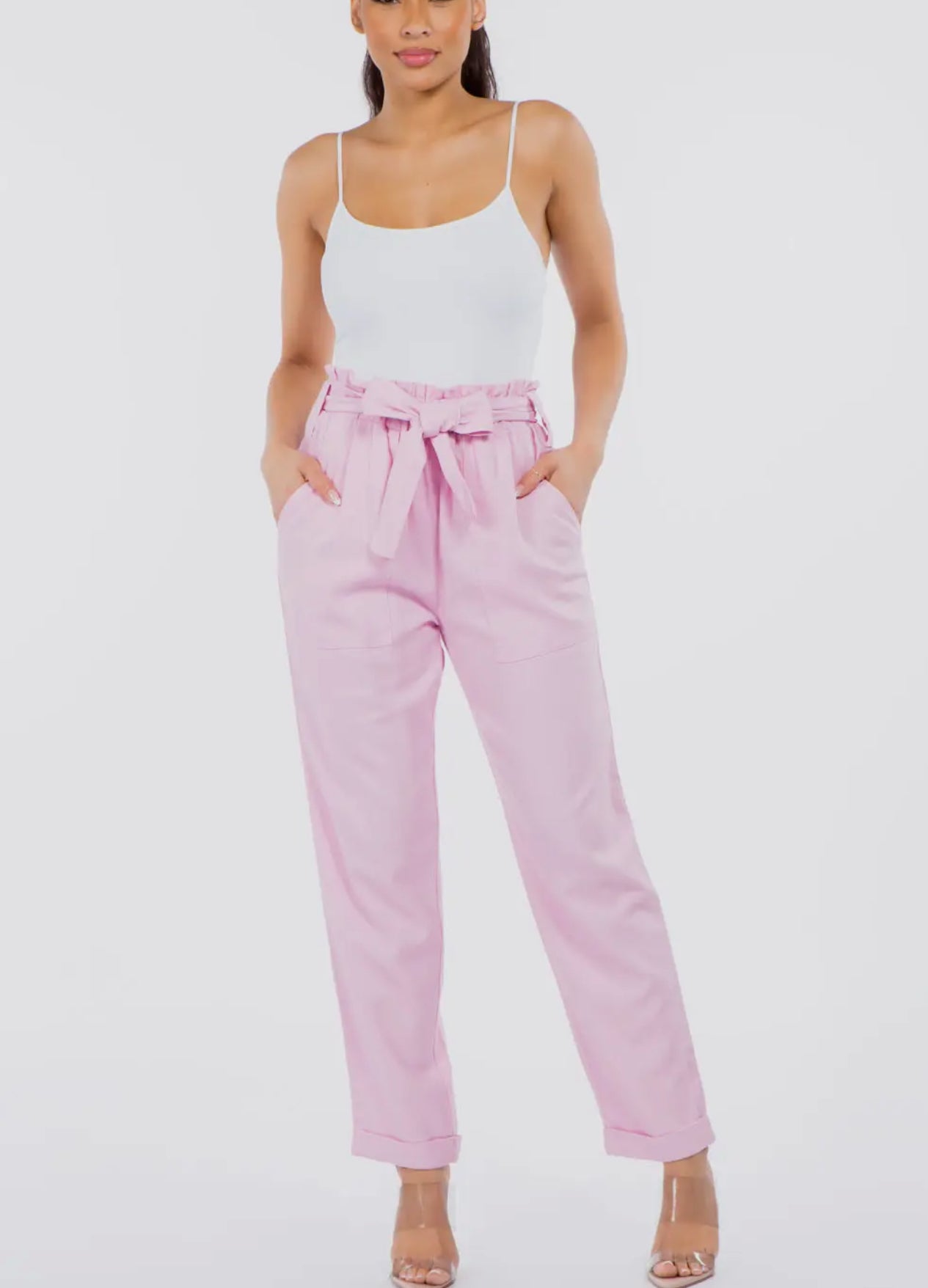 Peony paper bag pants
