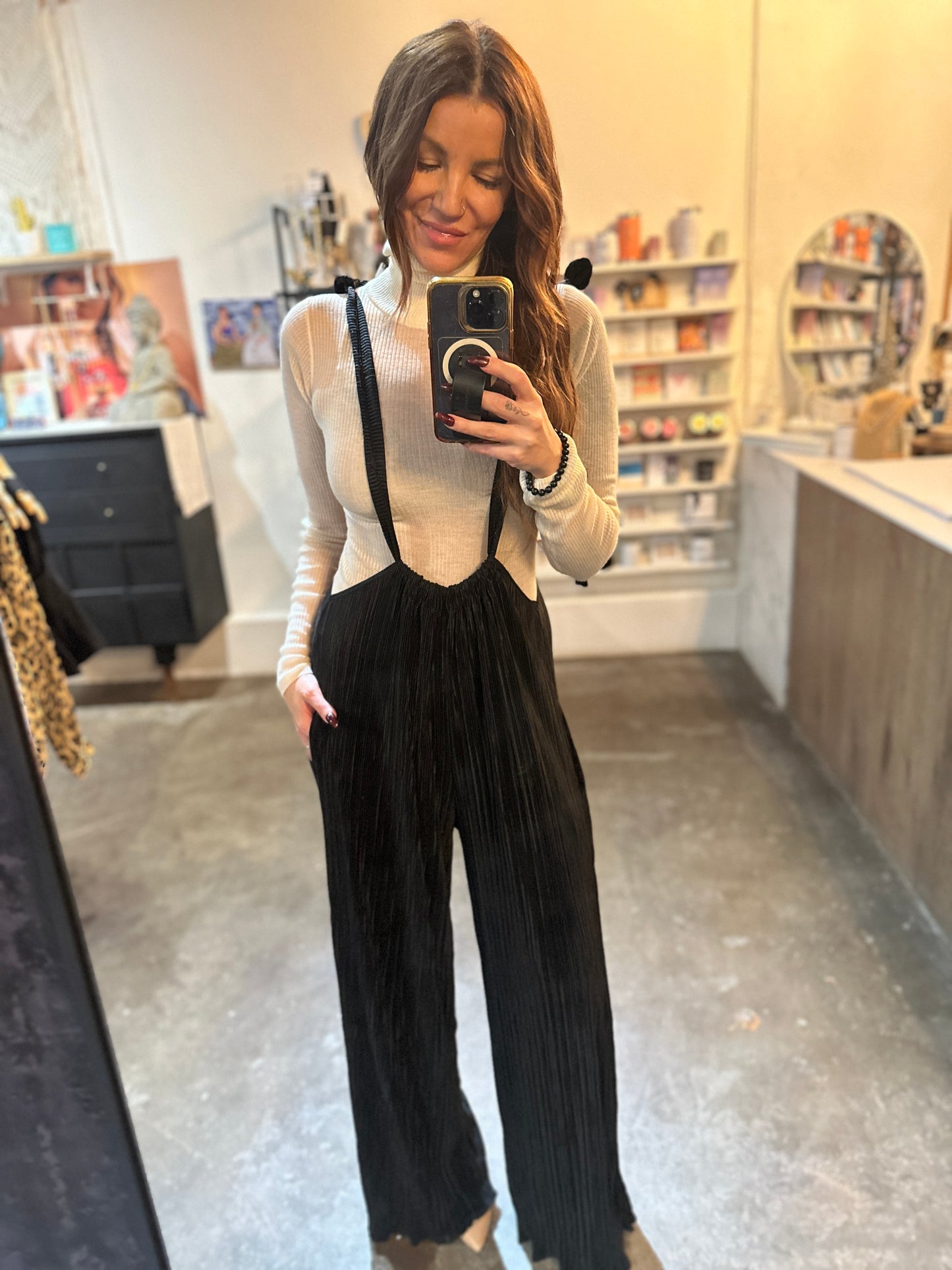 Riley gathered pleated jumpsuit