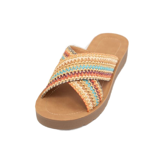 Honey rafia sandal