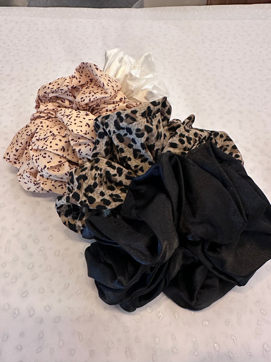 Assorted neutral prints scrunchies