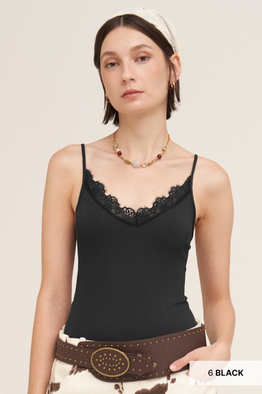 Lace trim smoothing cami