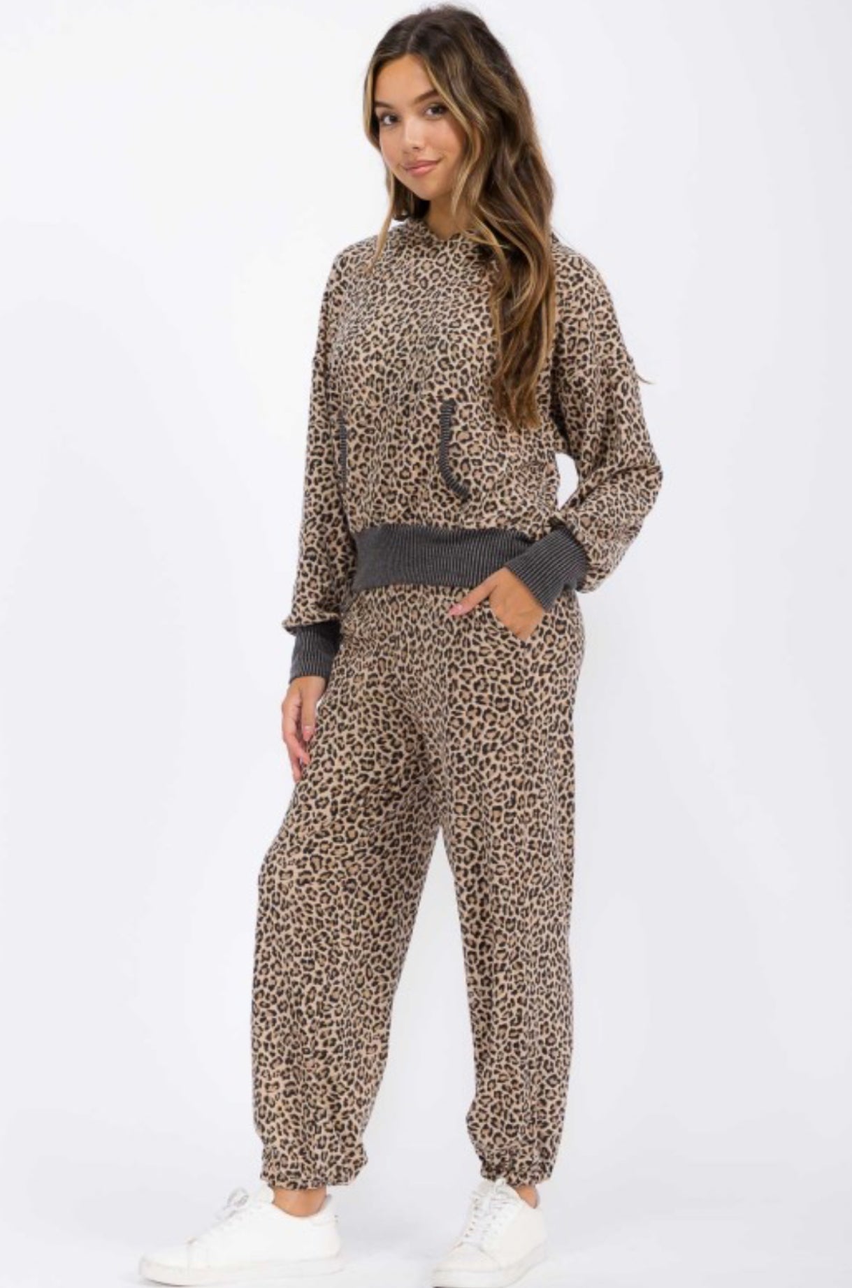 PaperDoll Essentials leopard jogging suit