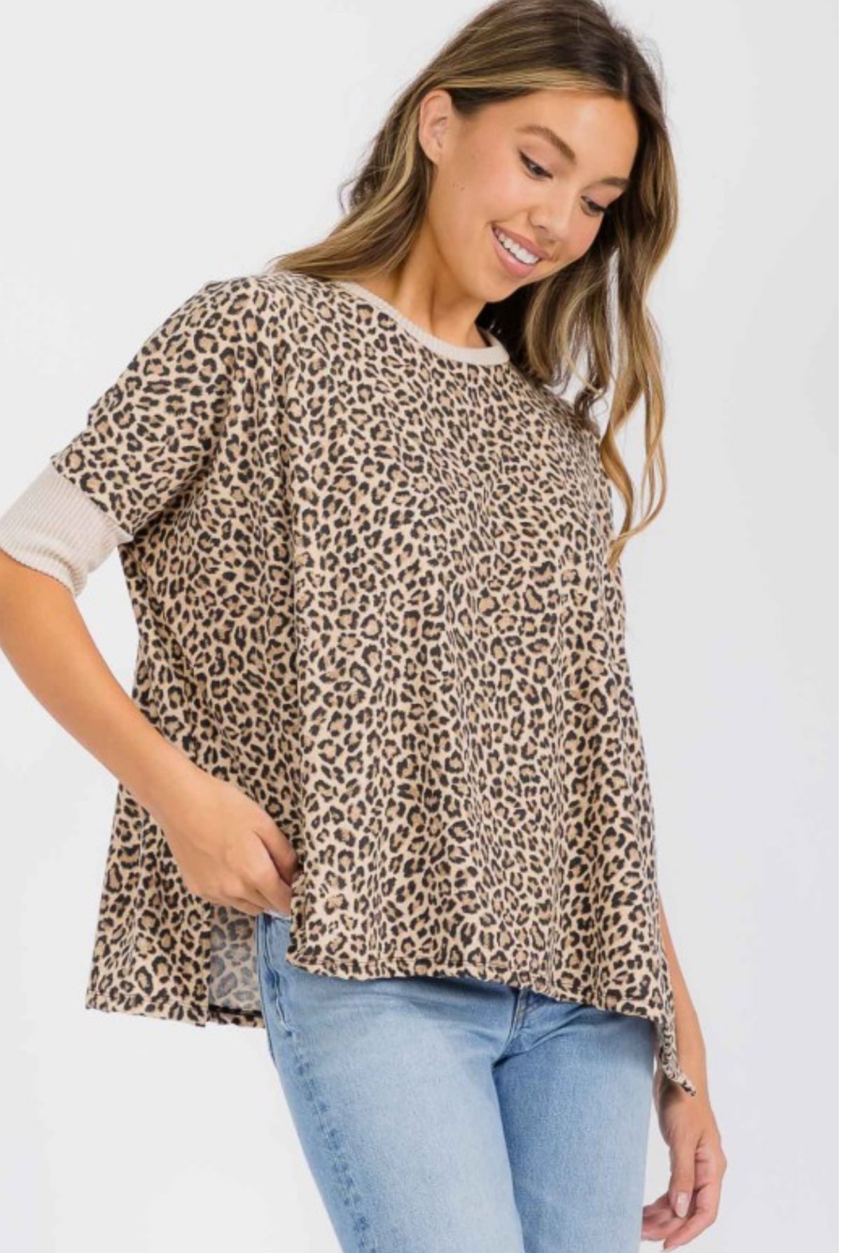 PaperDoll leopard boxy tee