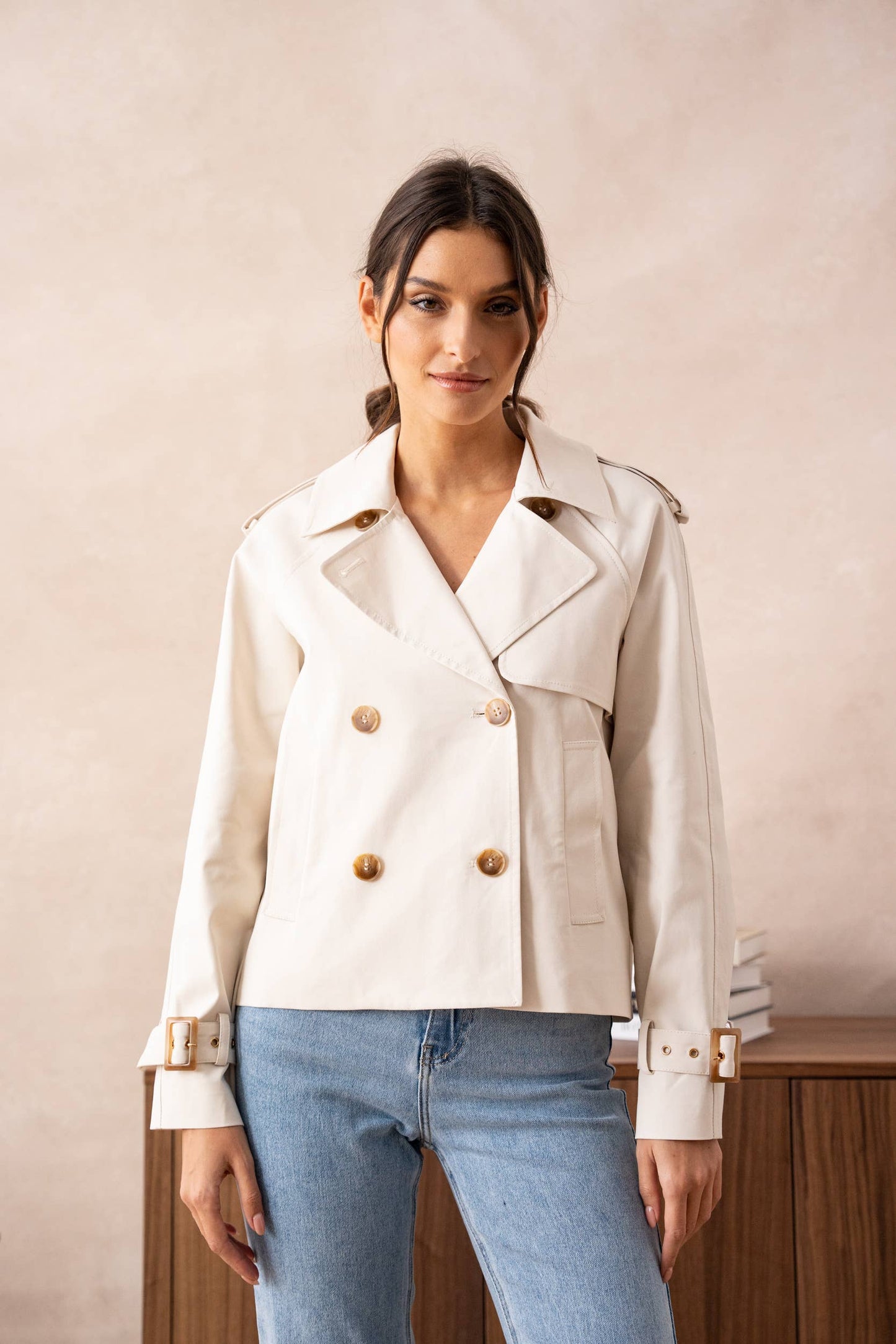 ‘Paris is calling’ cropped trench (more colors)