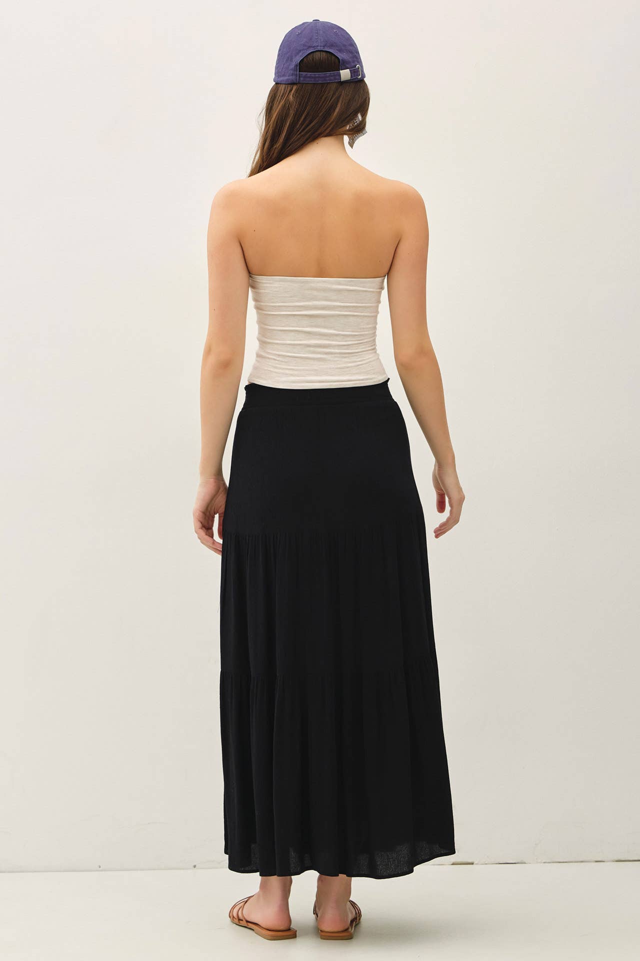 Zoe tiered midi skirt