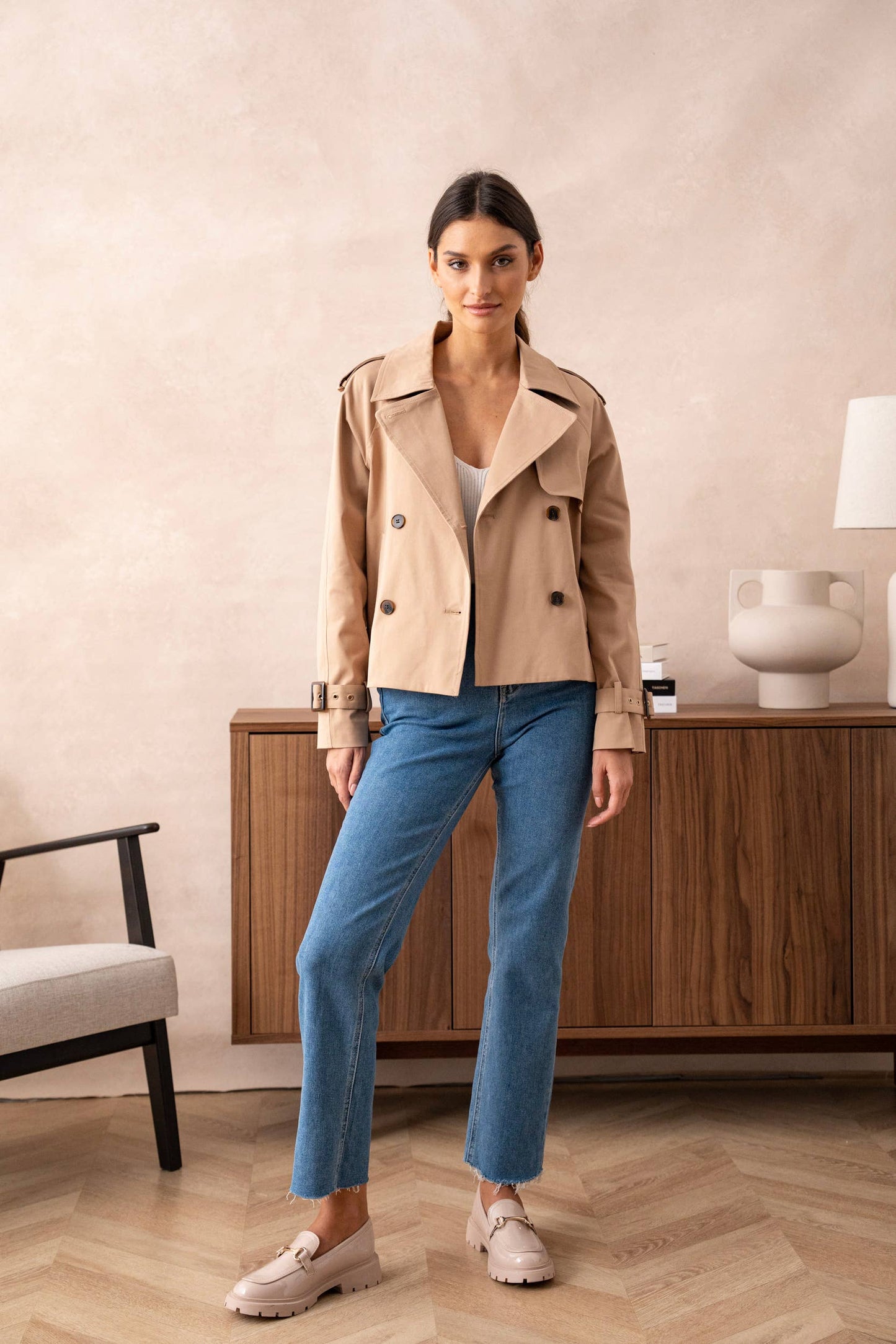 ‘Paris is calling’ cropped trench (more colors)