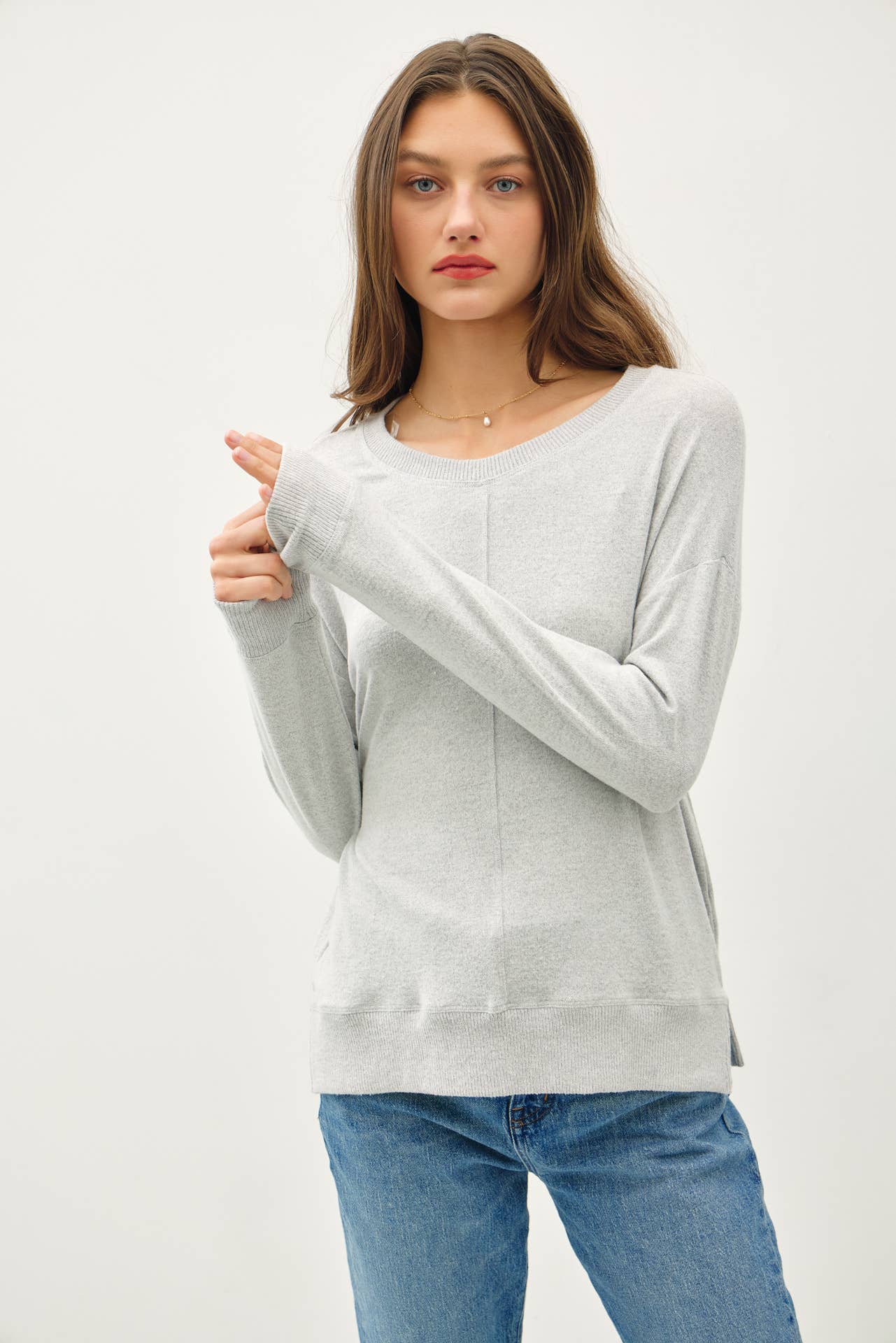 HACCI BRUSHED PULLOVER KNIT TOP