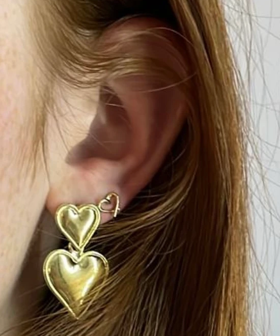 Heart Double Drop Earring
