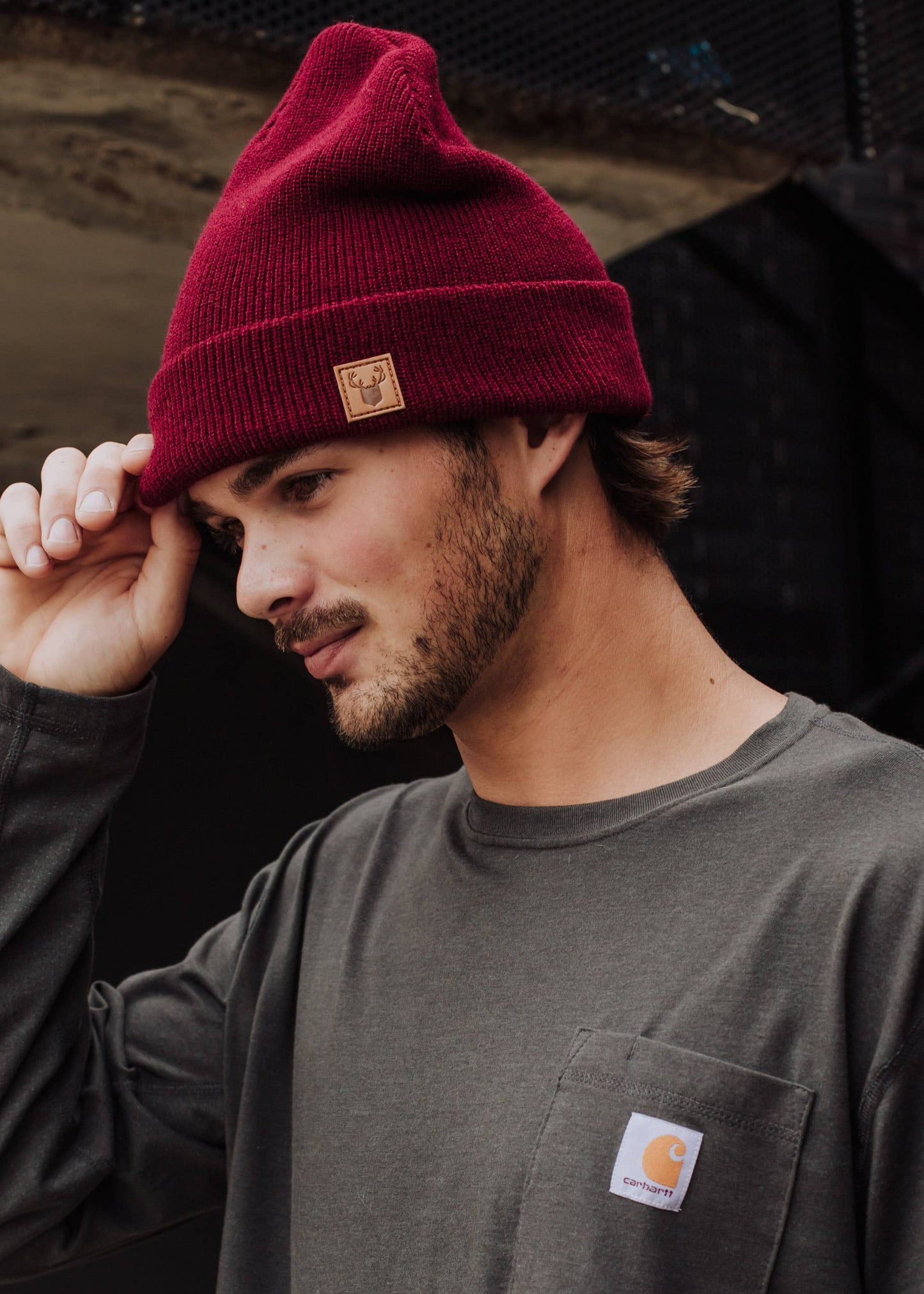 Burgundy Knit unisex Beanie
