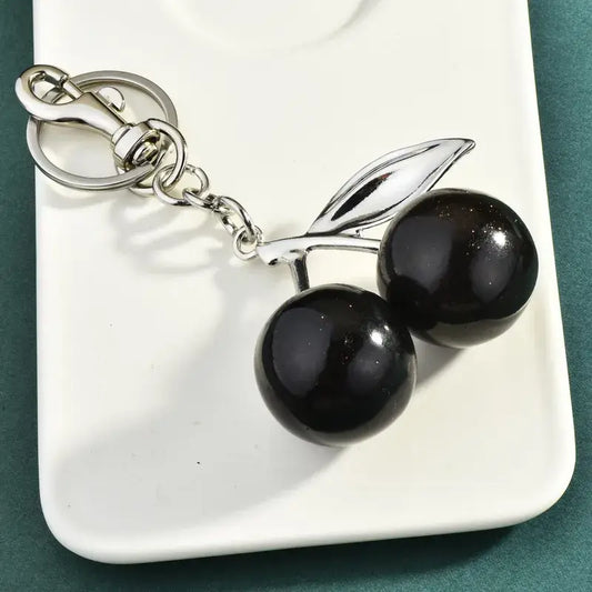 Cherry Purse Charm or Keychain: Black
