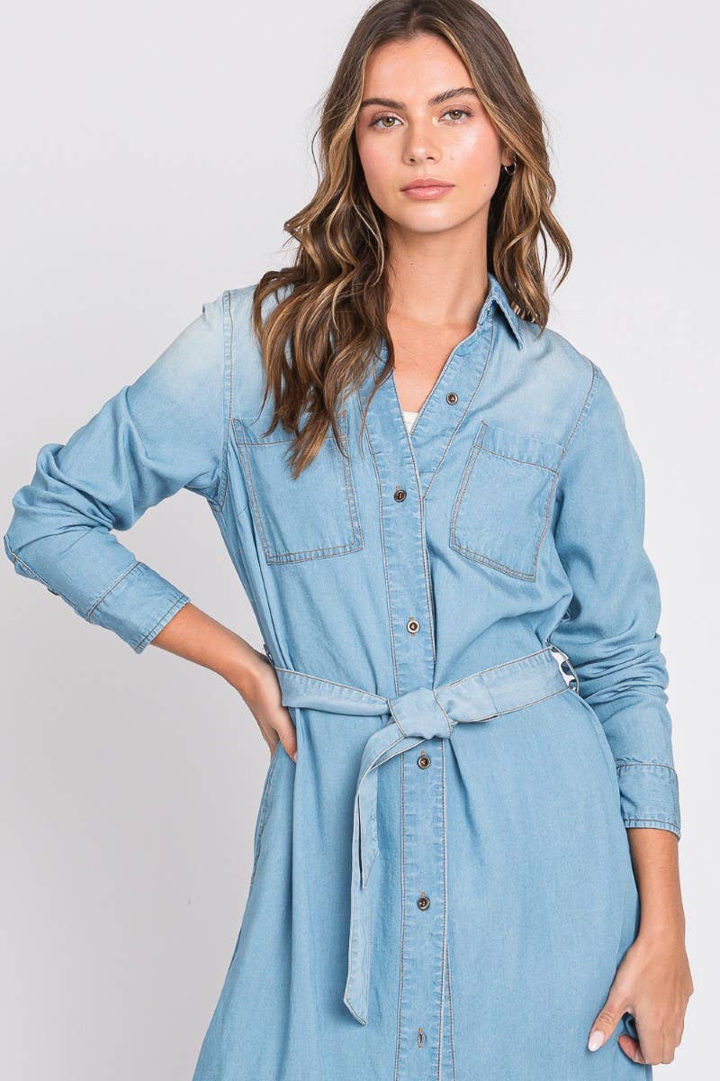 Nicola dress in light denim