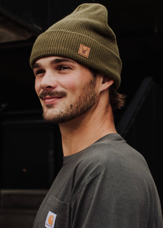 Olive unisex Knit Beanie