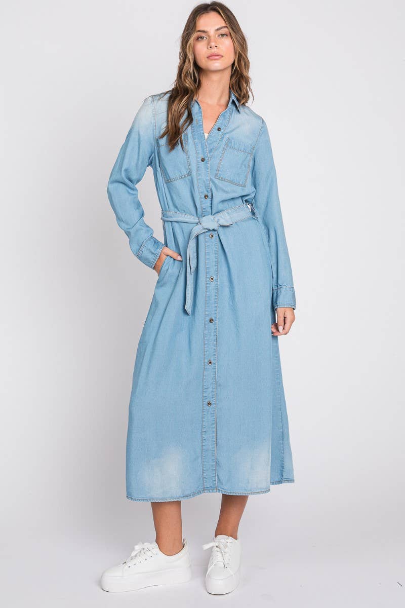 Nicola dress in light denim