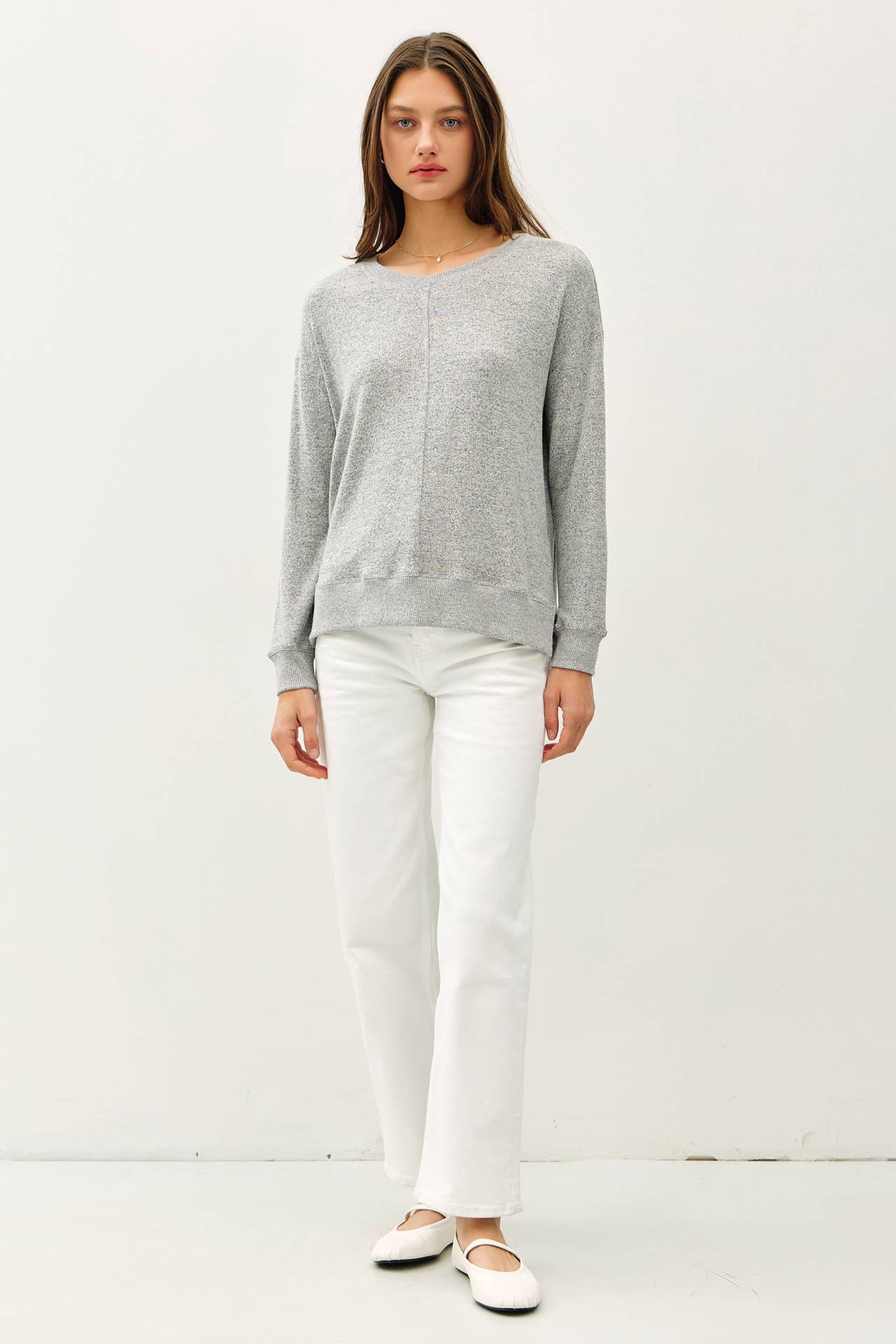 HACCI BRUSHED PULLOVER KNIT TOP
