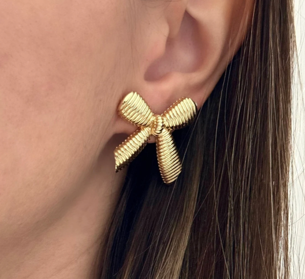 Ribbon Bow Stud Earrings
