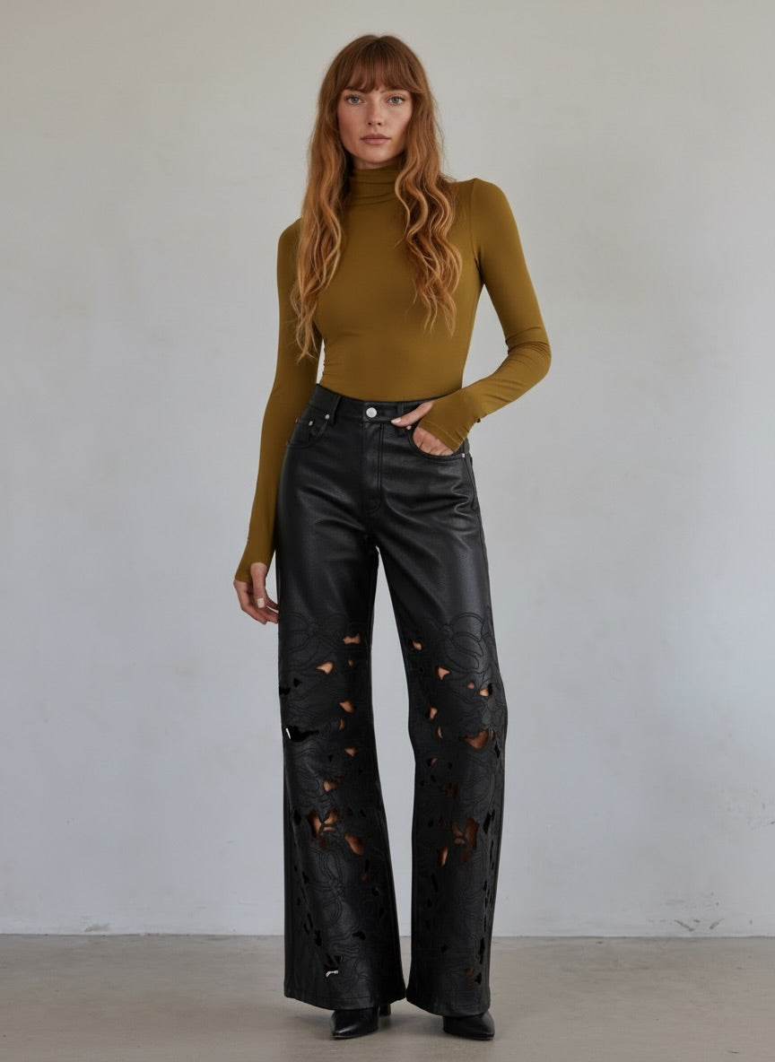 The Fleur Vegan leather pant