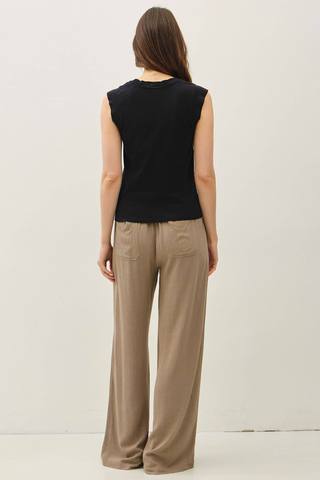 BASICS COTTON CREW NECK TANK TOP