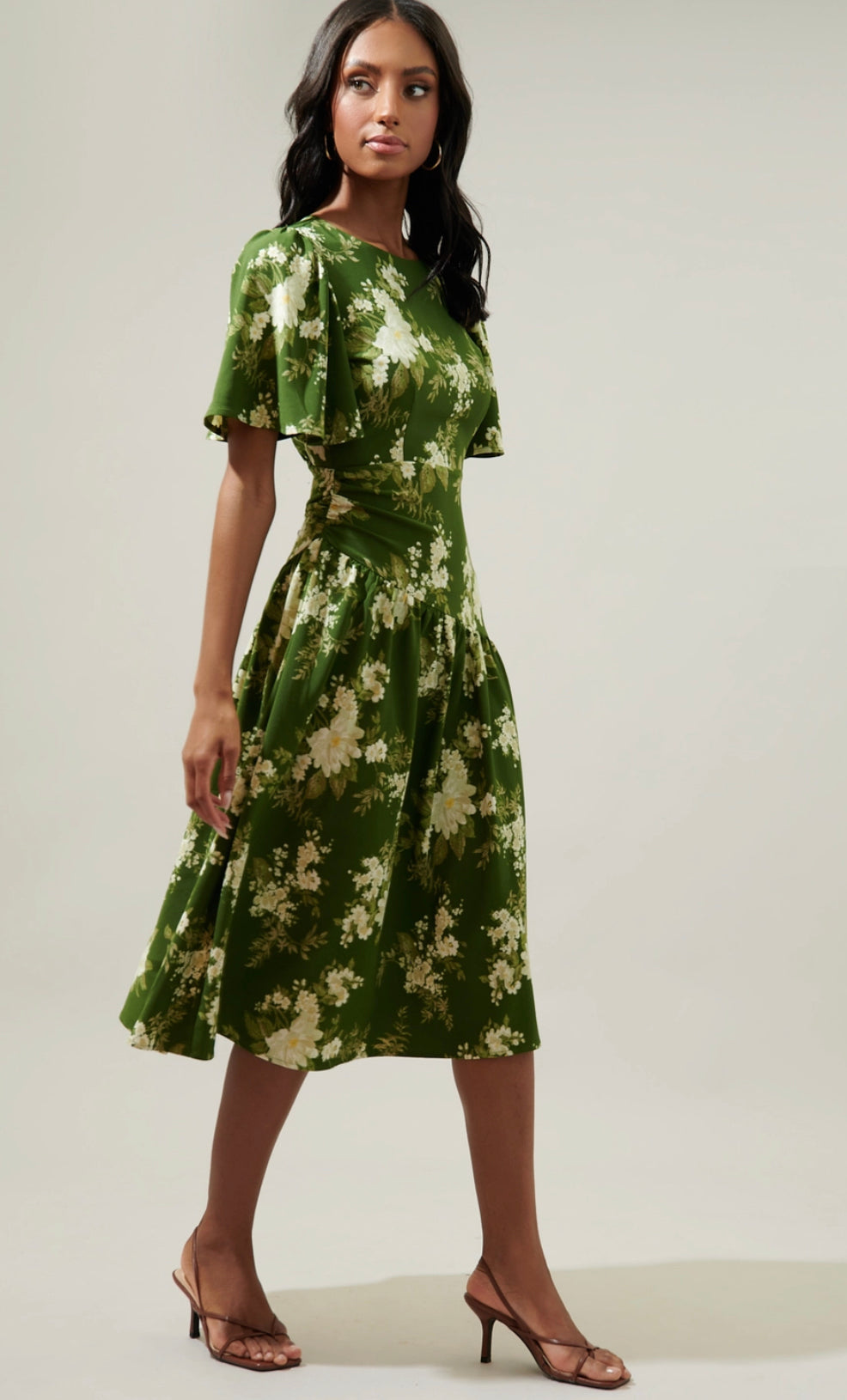 Floral rhythm midi dress