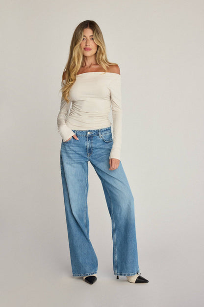 Angelica Long Sleeve Top - Antiqued White