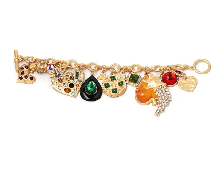 Loads Charm Bracelet- Hearts and Stones