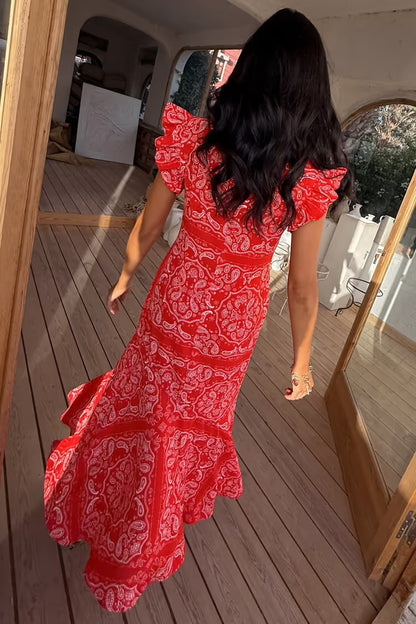 Red bandana Remi dress by NFD-preorder