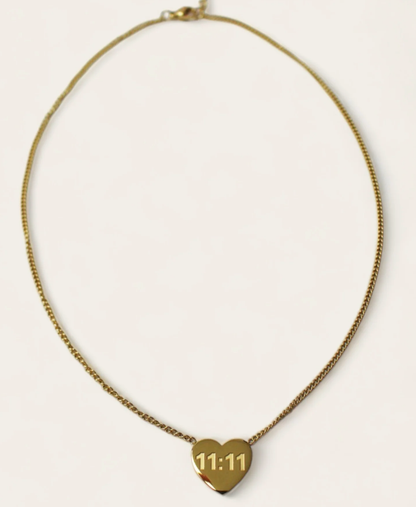 11:11 Heart  Stainless Steel Necklace