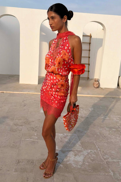 Coral poppy Maeva skirt by NFD