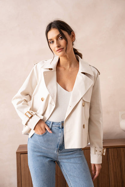 ‘Paris is calling’ cropped trench (more colors)